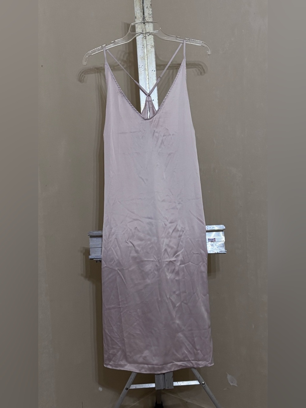 Stars Above Blush Pink Slip Dress with Gold hardware Sz L